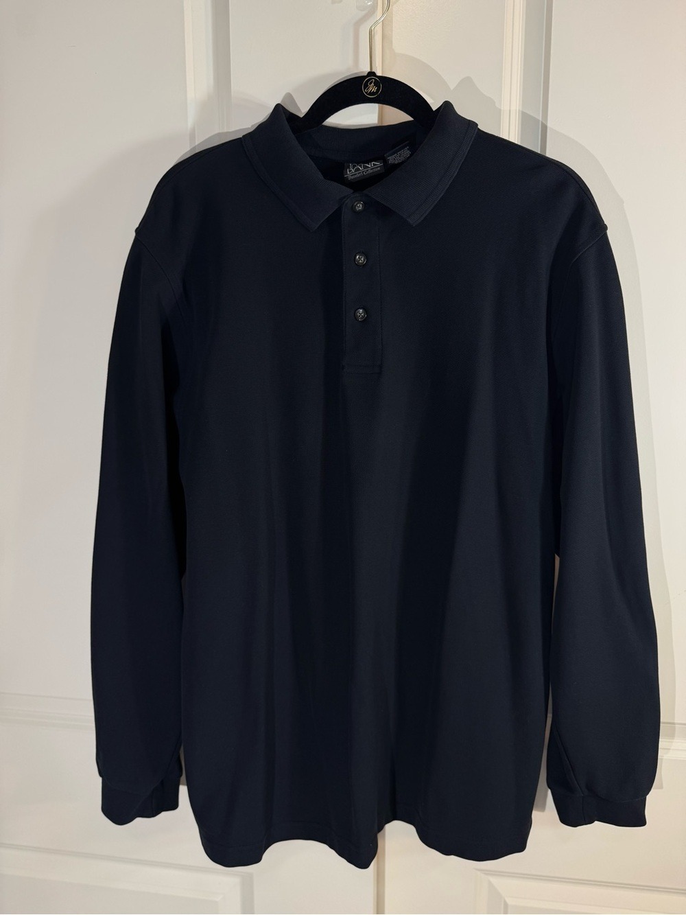 Jos. A. Bank Long-Sleeve Cotton Polo Shirt - Black XL